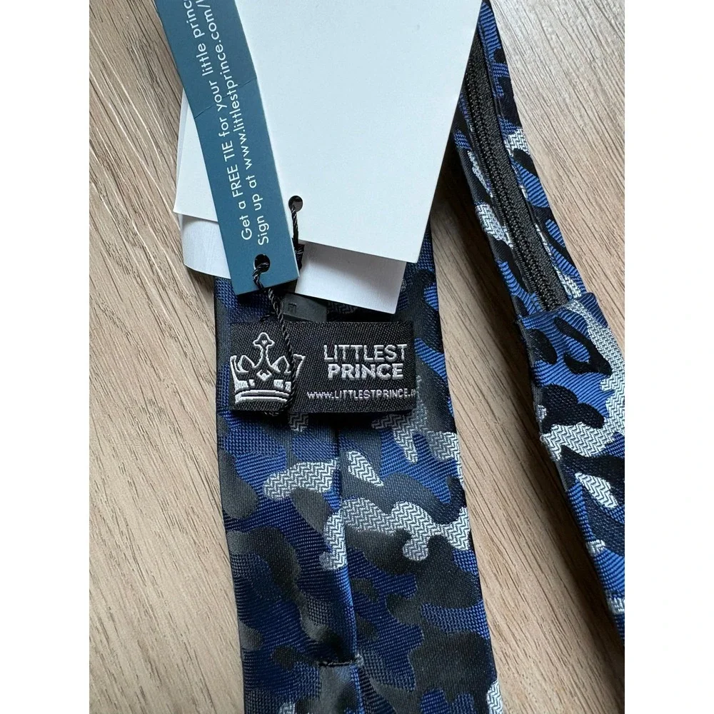 Littlest Prince Camo Zipper Tie‎ 5-8Y Wedding Ring Bearer Church Formal Easter